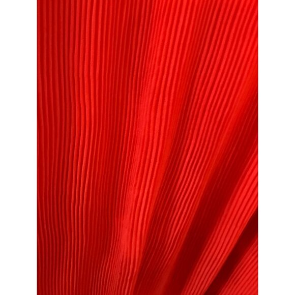 Lane Bryant Red Pleated Midi Dress With Tie Waist Womens Plus Size 22/24 - Picture 7 of 8